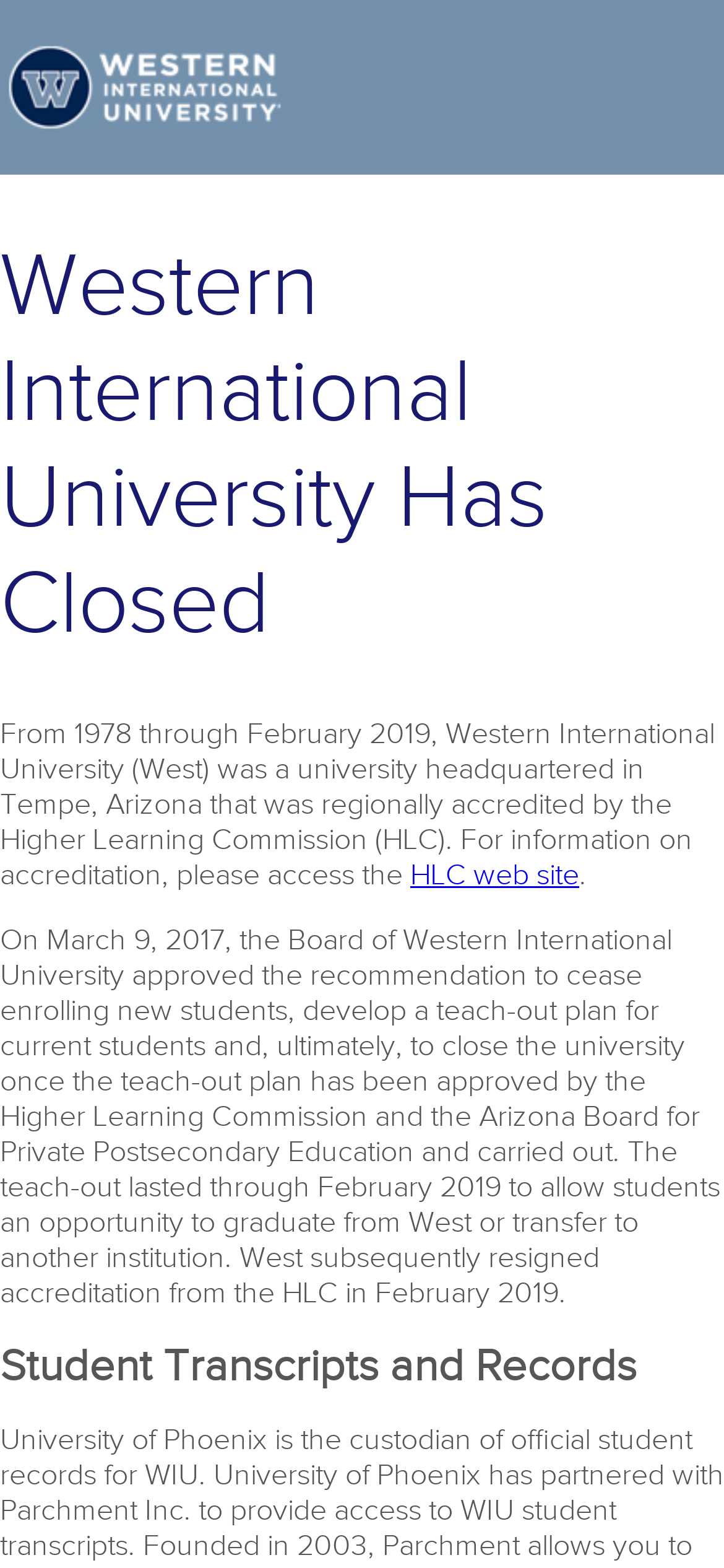 west.edu Mobile Screenshot
