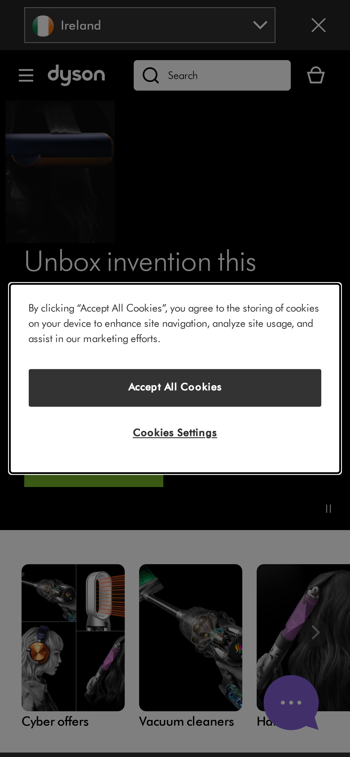 dyson.ie Mobile Screenshot