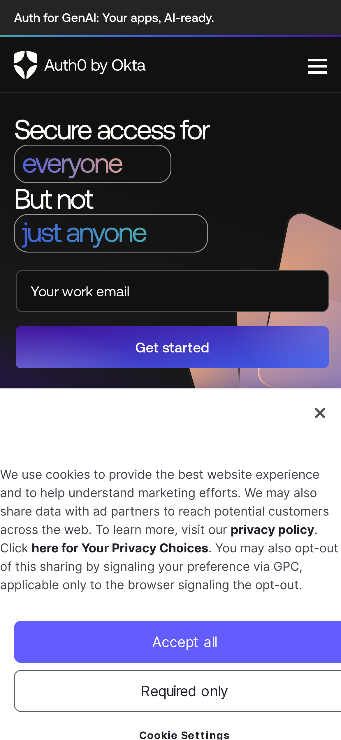 auth0.com Mobile Screenshot