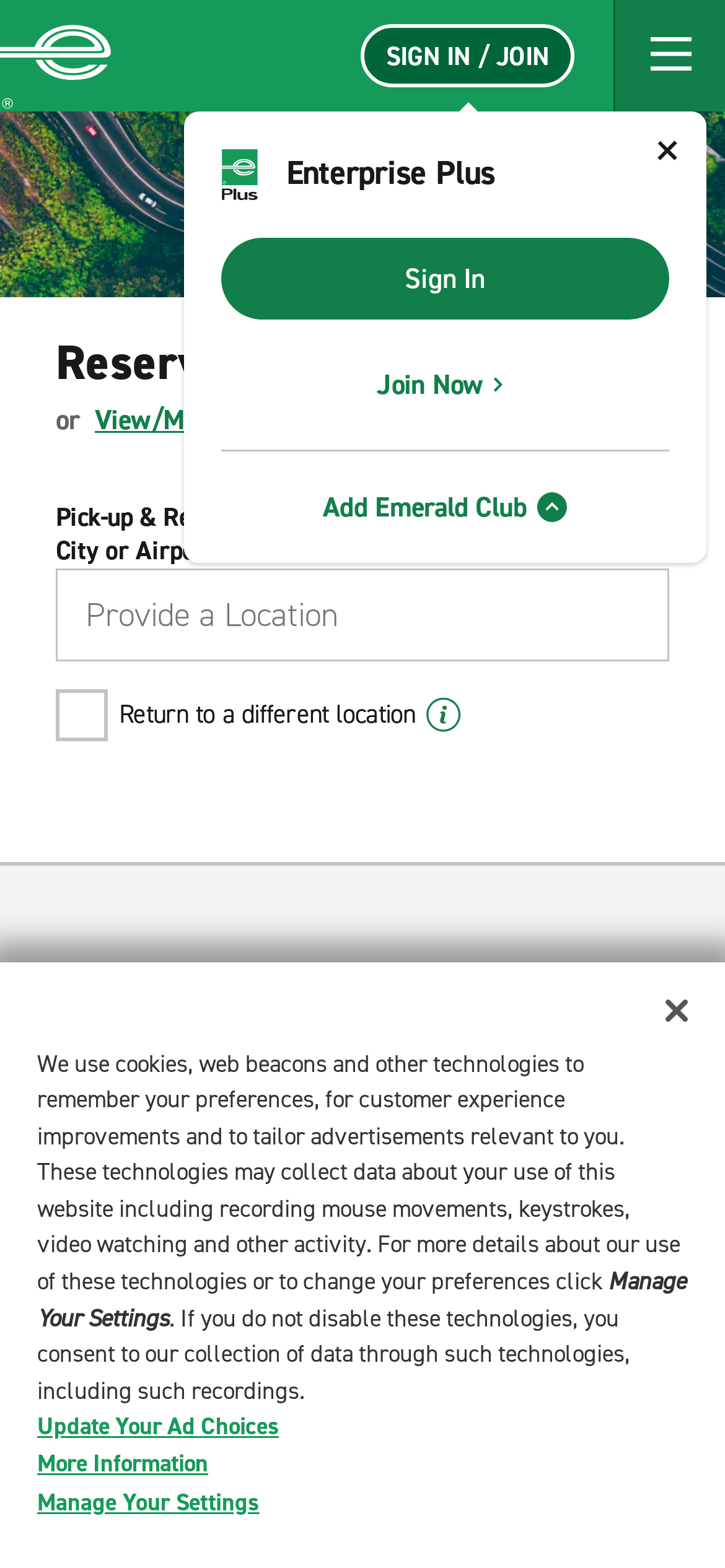 enterprise.co.uk Mobile Screenshot