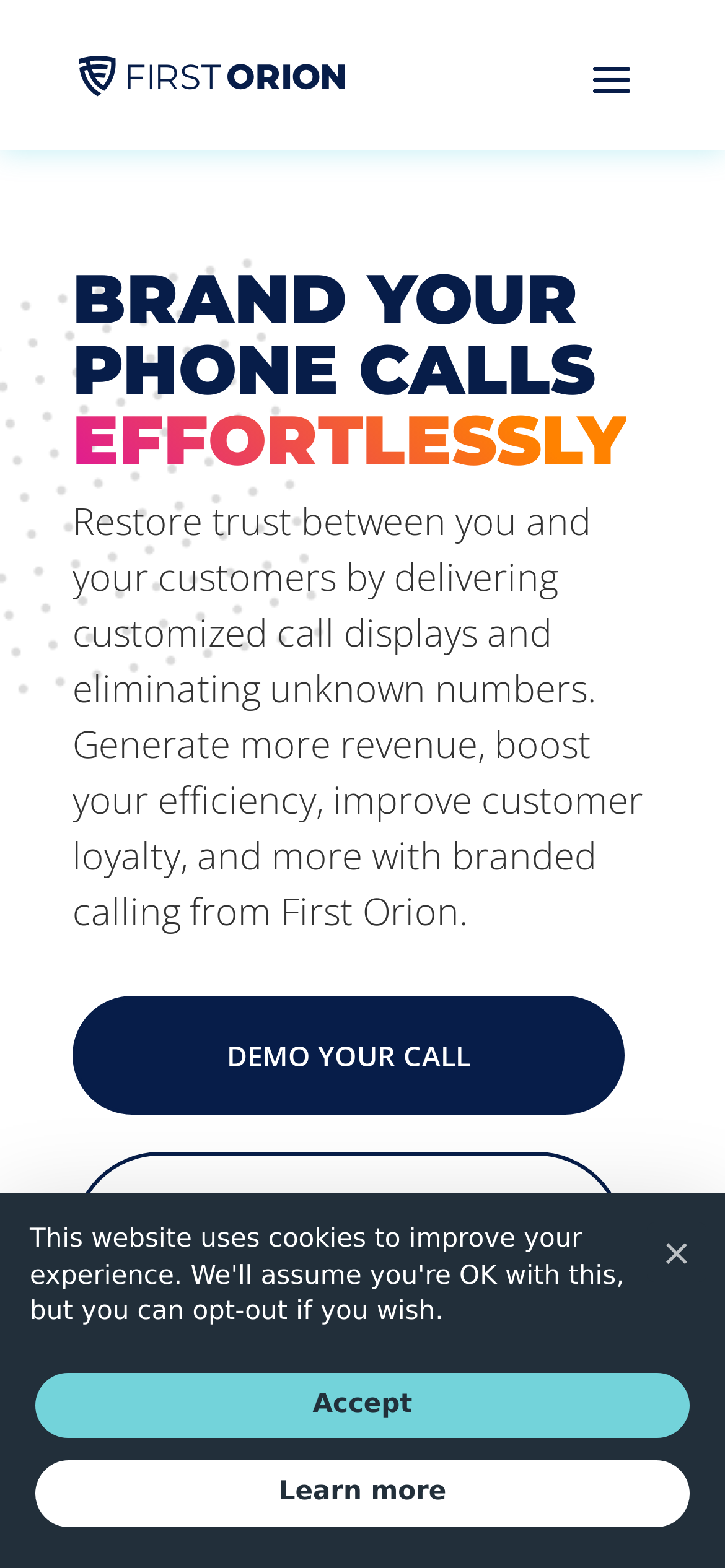 firstorion.com Mobile Screenshot
