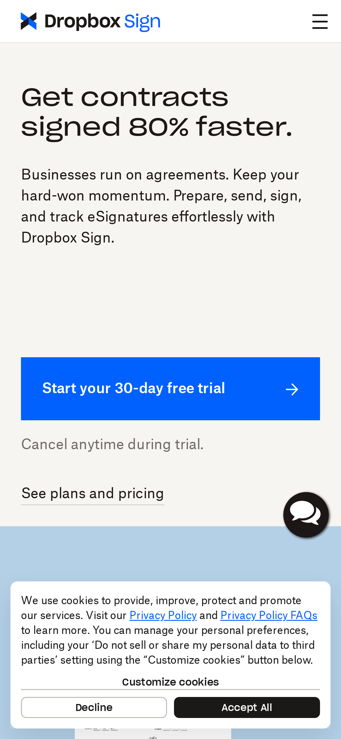 hellosign.com Mobile Screenshot