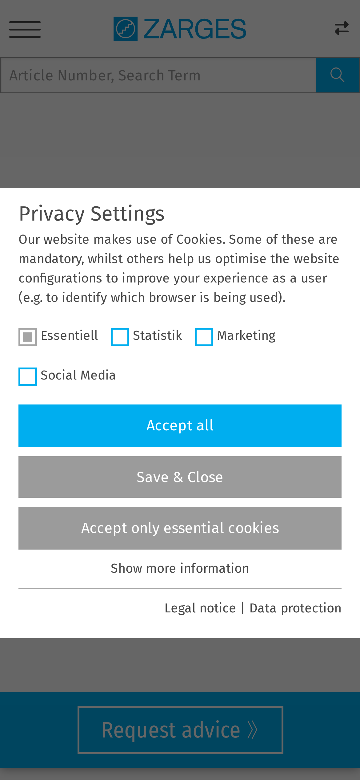 zarges.com Mobile Screenshot
