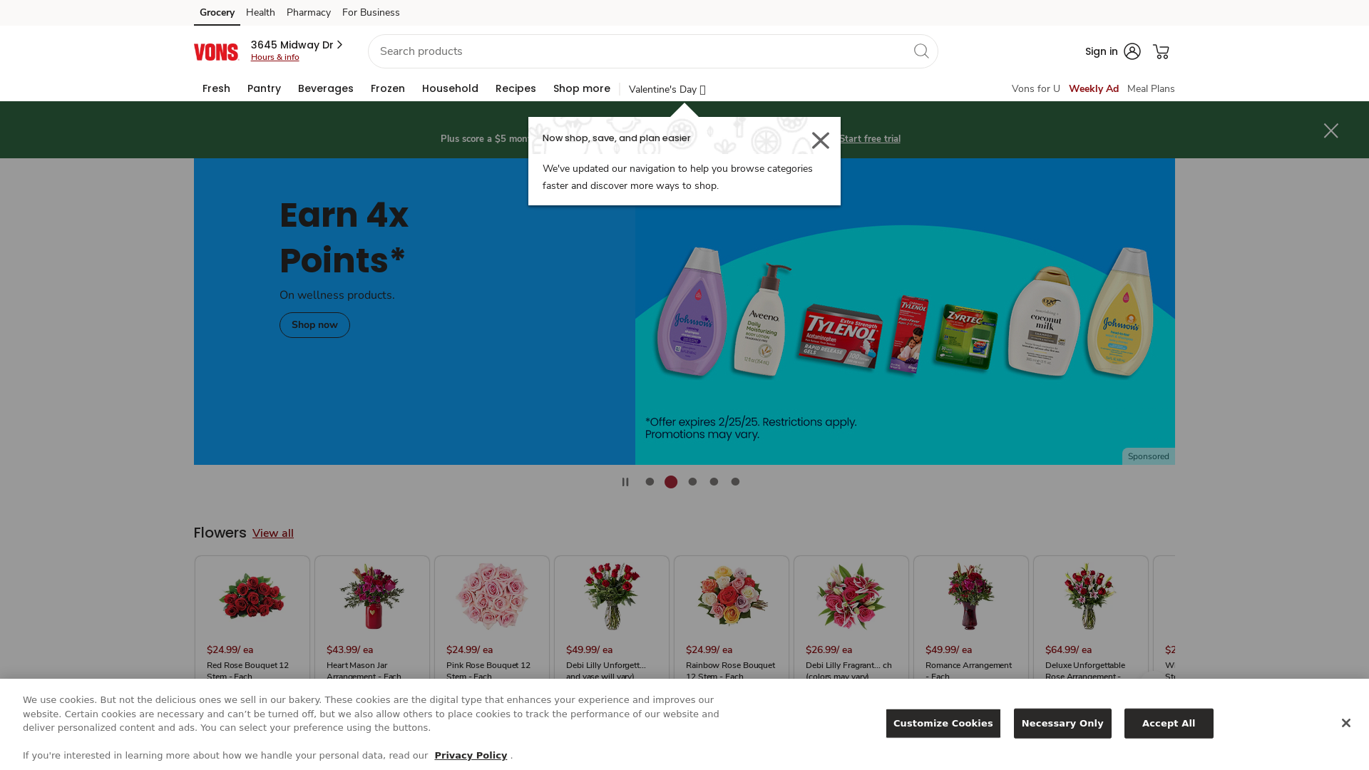 vons.com Desktop Screenshot
