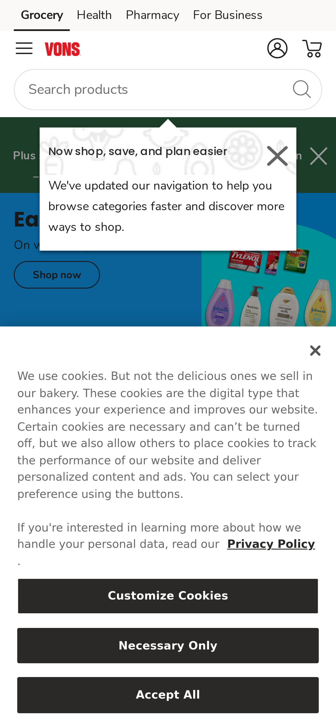 vons.com Mobile Screenshot
