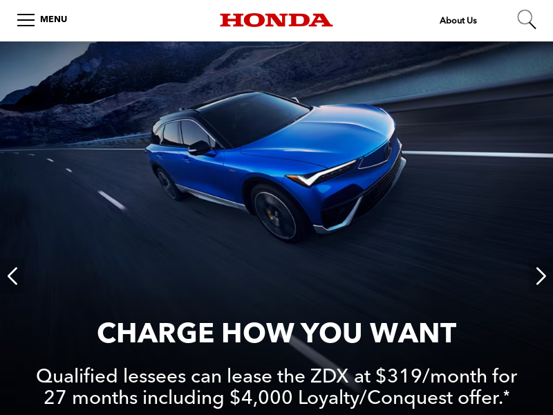 honda.com Desktop Screenshot