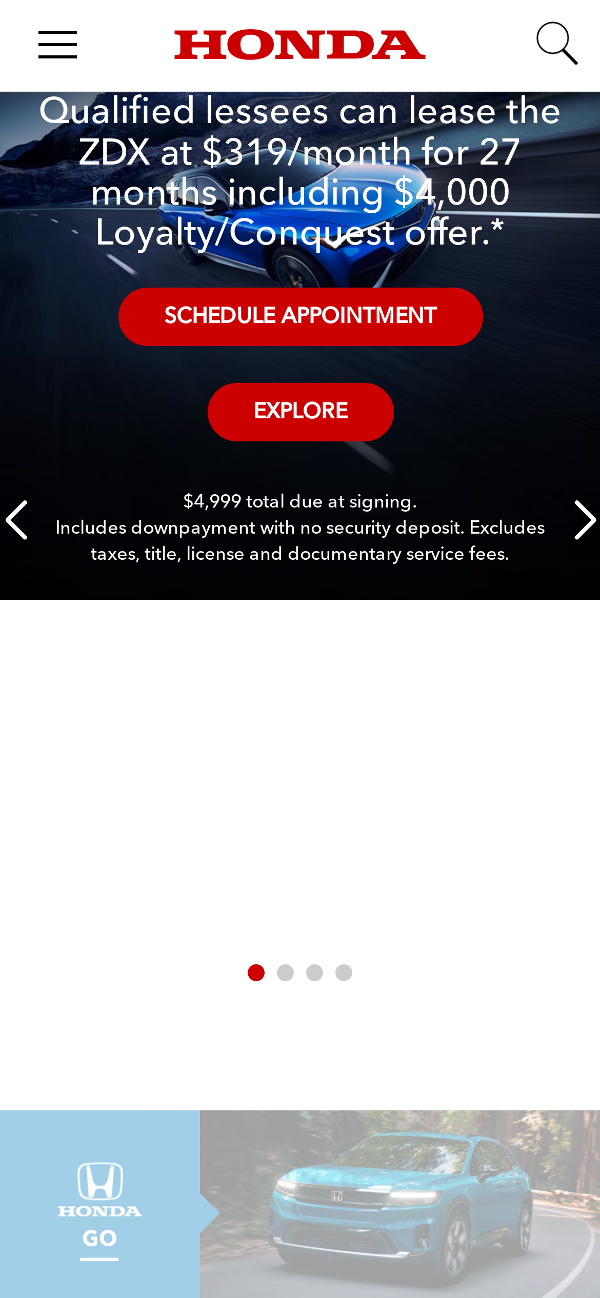 honda.com Mobile Screenshot