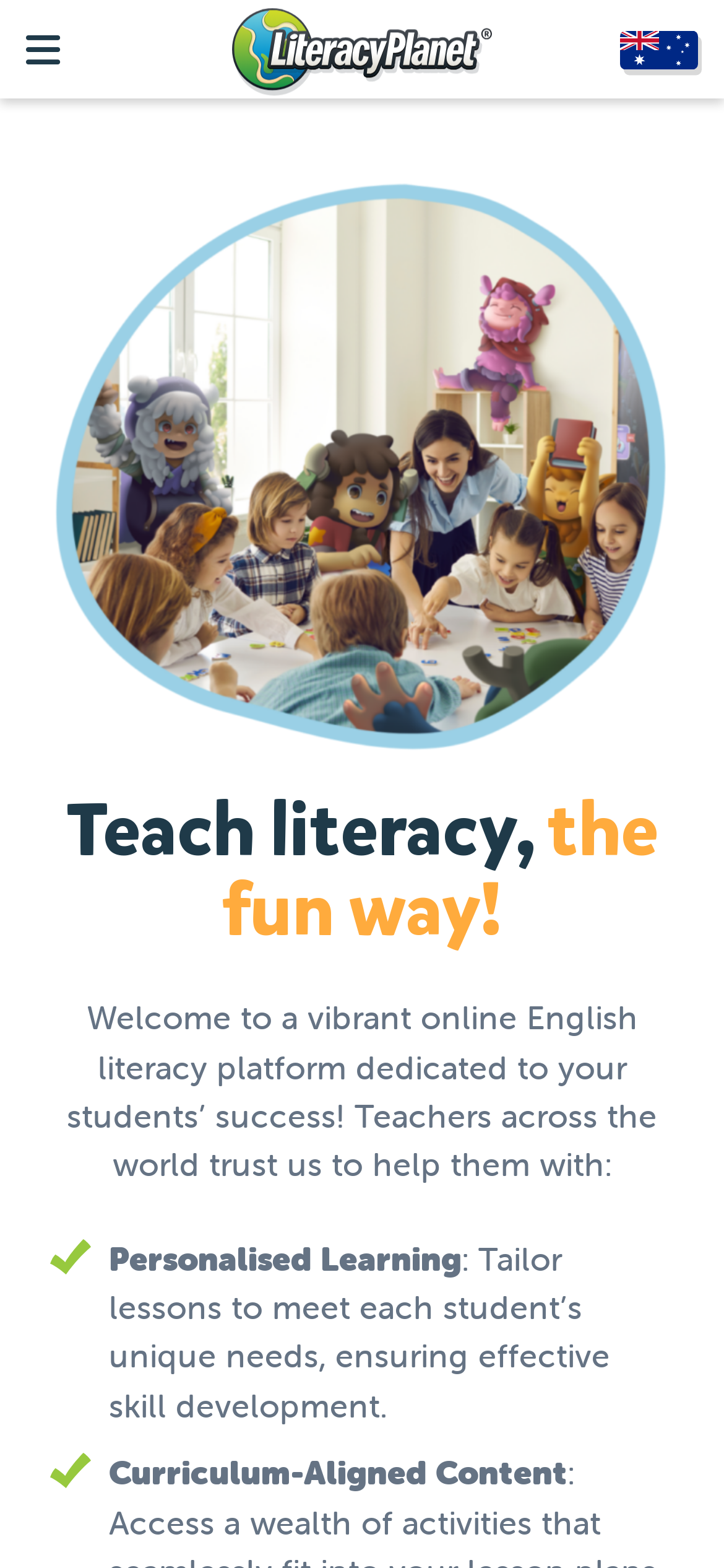 literacyplanet.com Mobile Screenshot