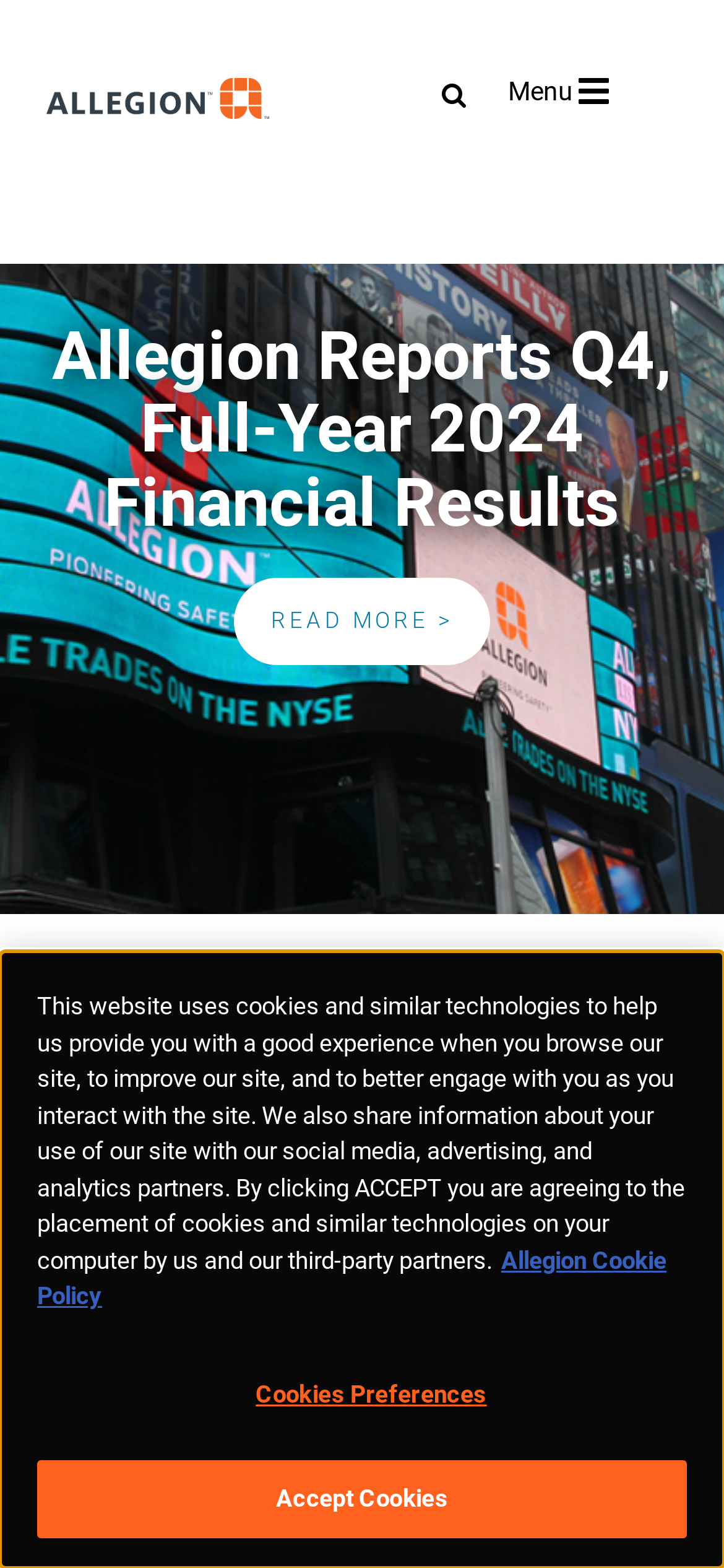 allegion.com Mobile Screenshot