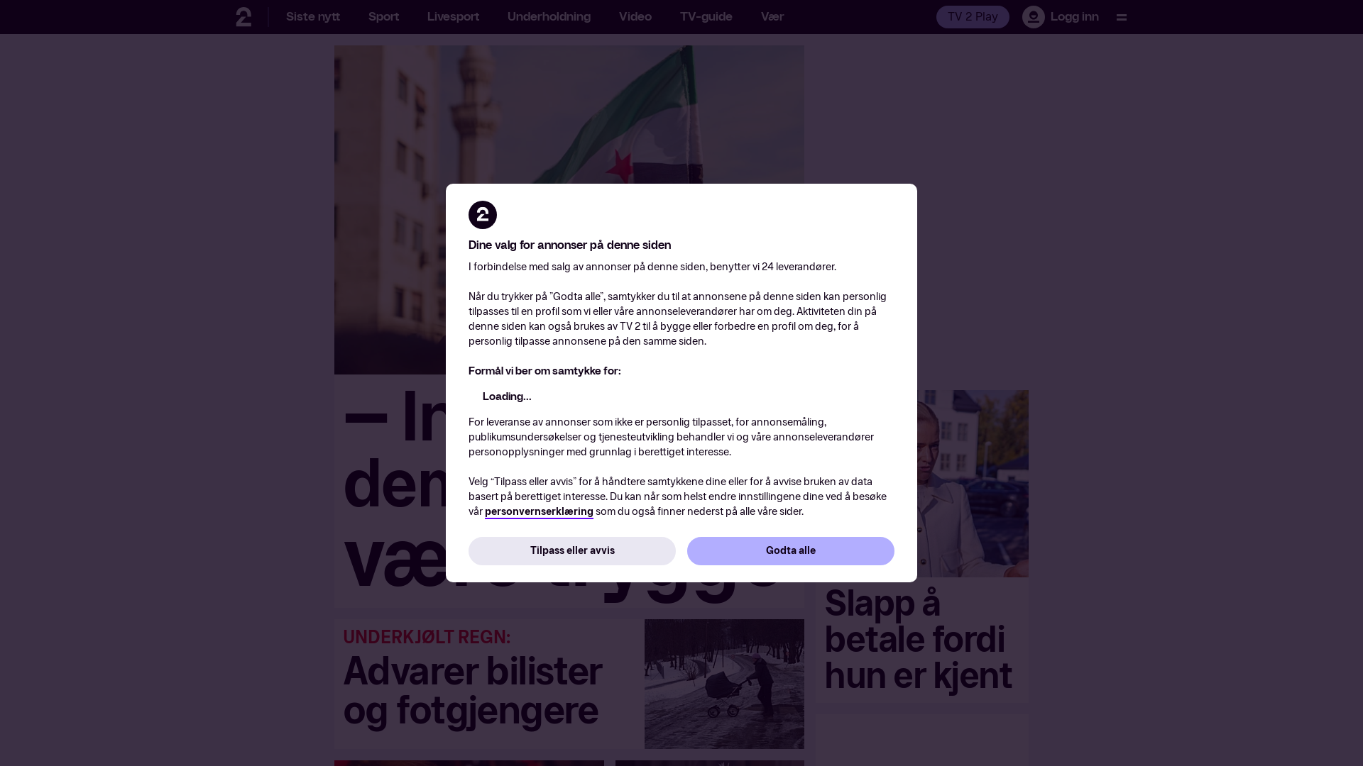 tv2.no Desktop Screenshot