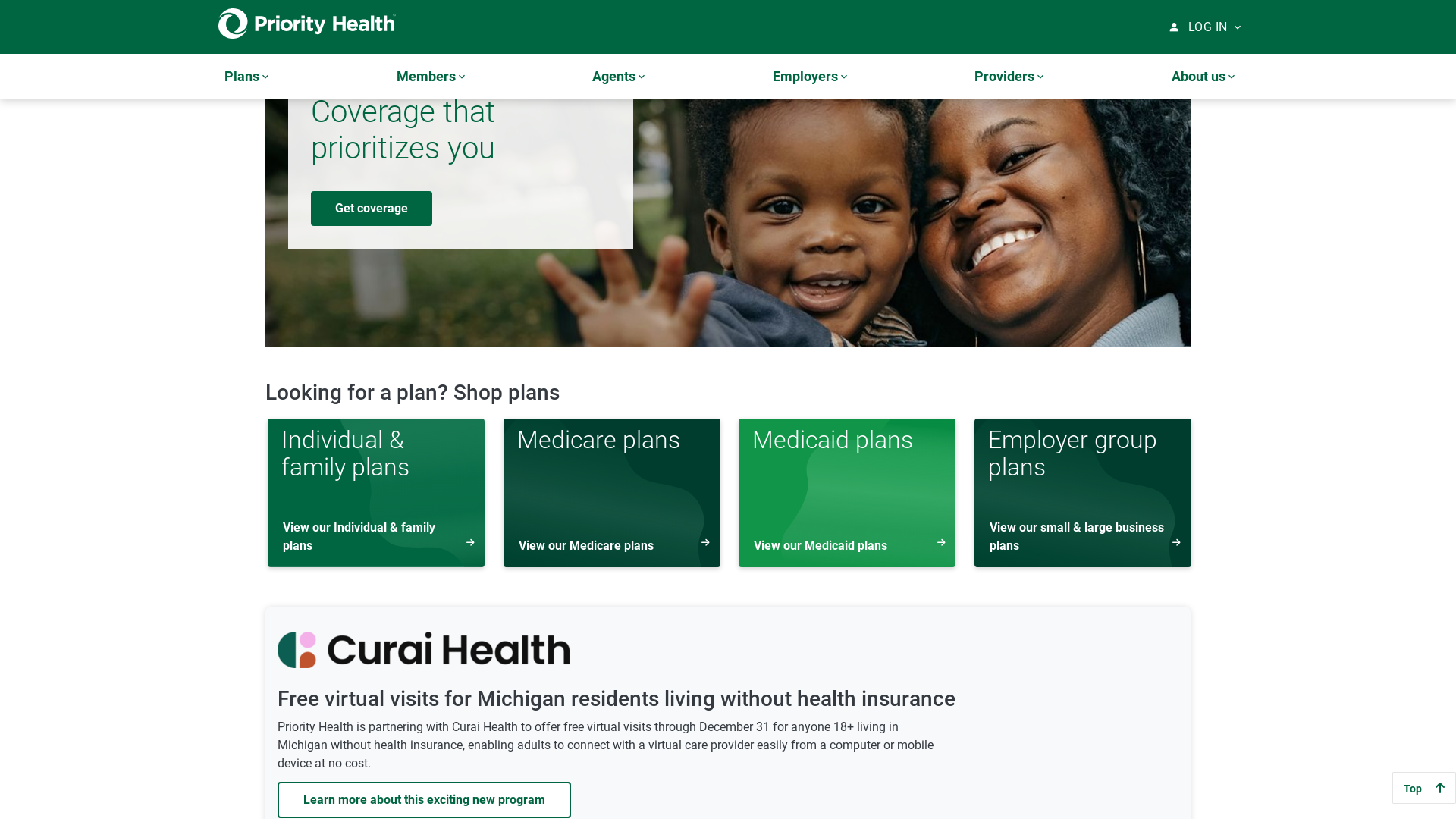 priorityhealth.com Desktop Screenshot