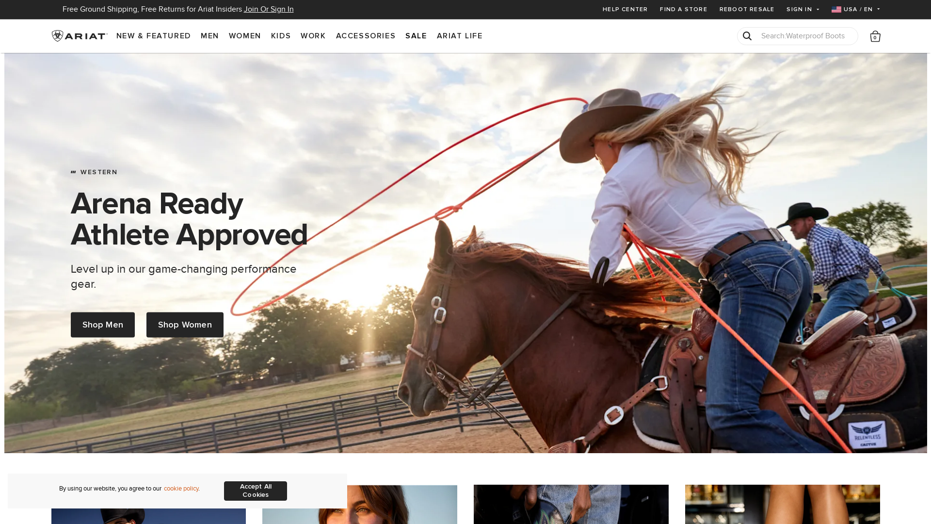 ariat.com Desktop Screenshot