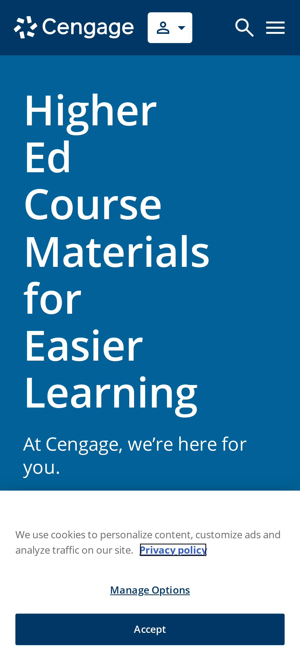 cengage.com Mobile Screenshot