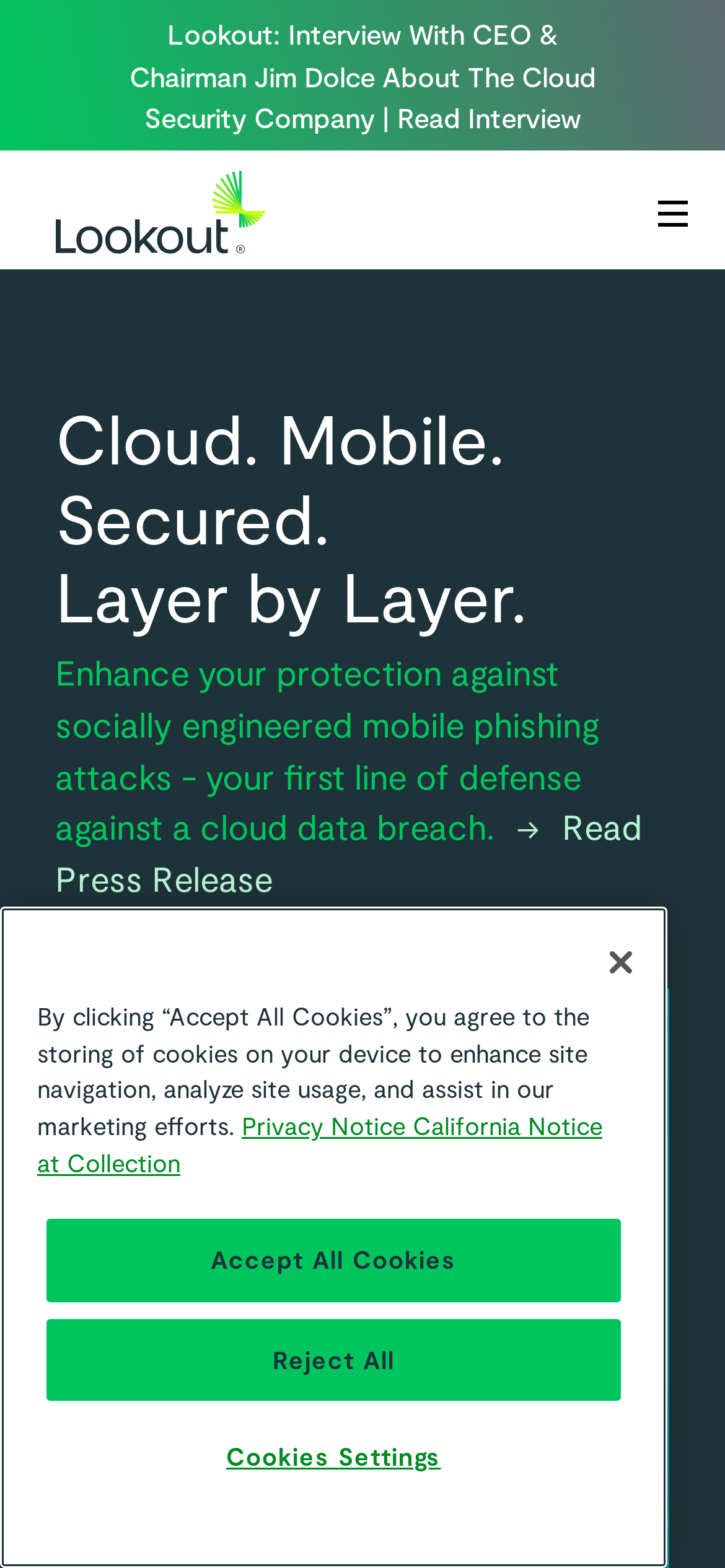 lookout.com Mobile Screenshot