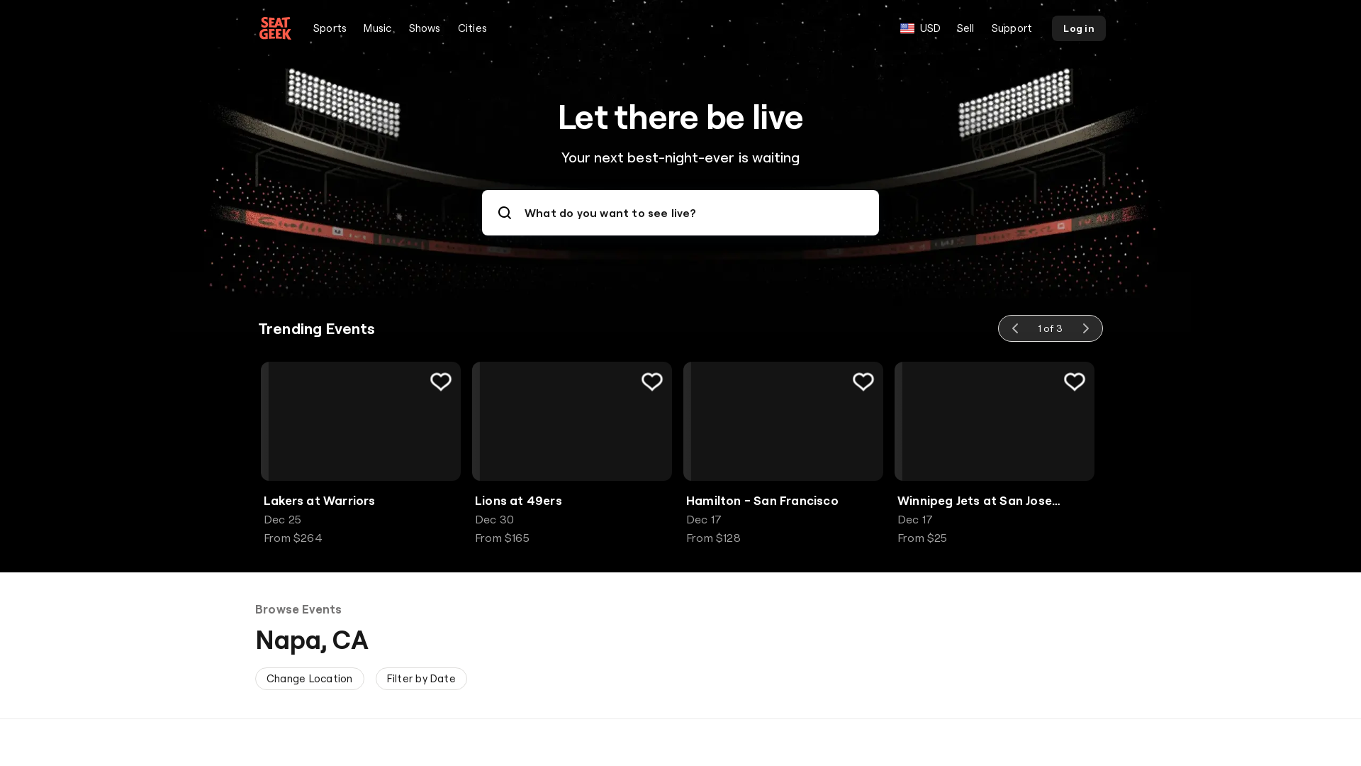 seatgeek.com Desktop Screenshot