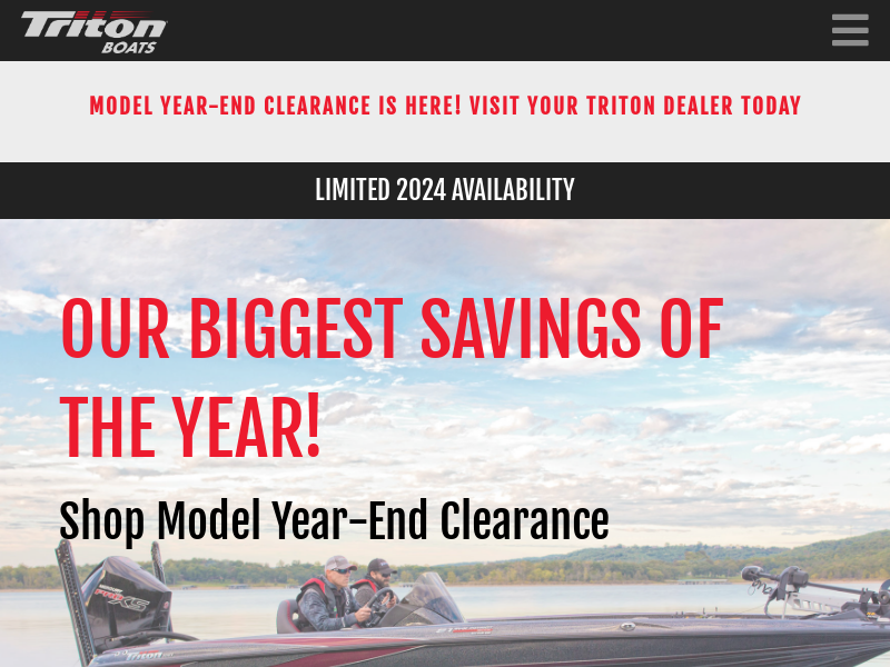tritonboats.com Desktop Screenshot