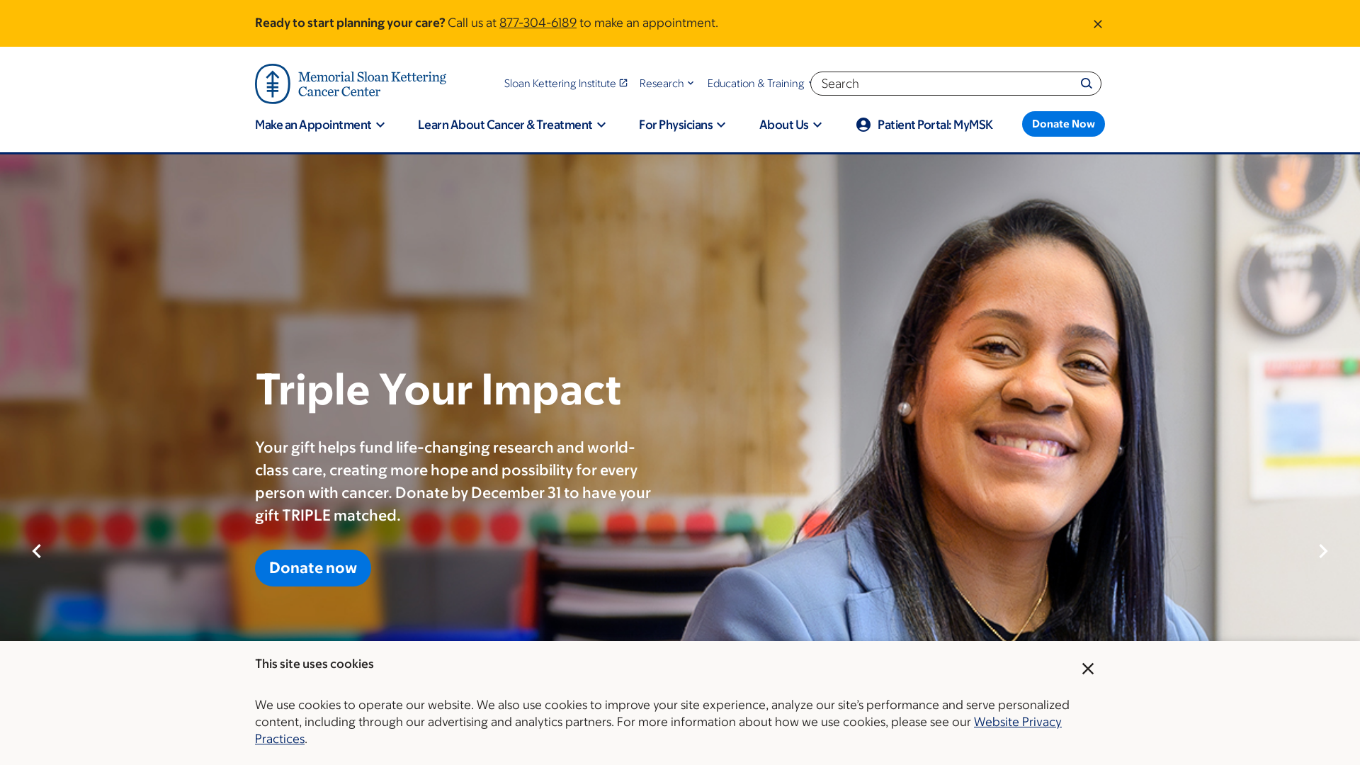 mskcc.org Desktop Screenshot