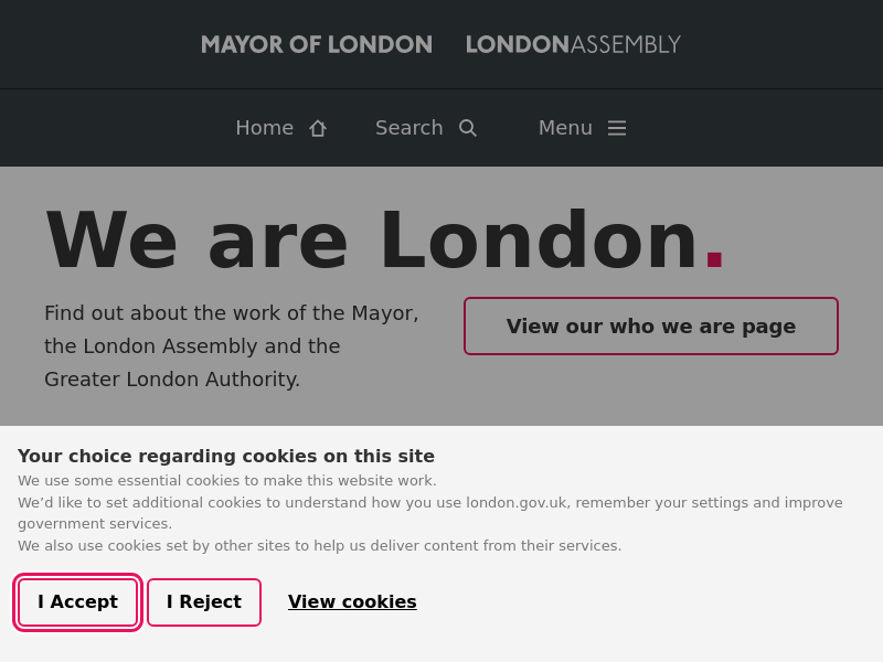 london.gov.uk Desktop Screenshot