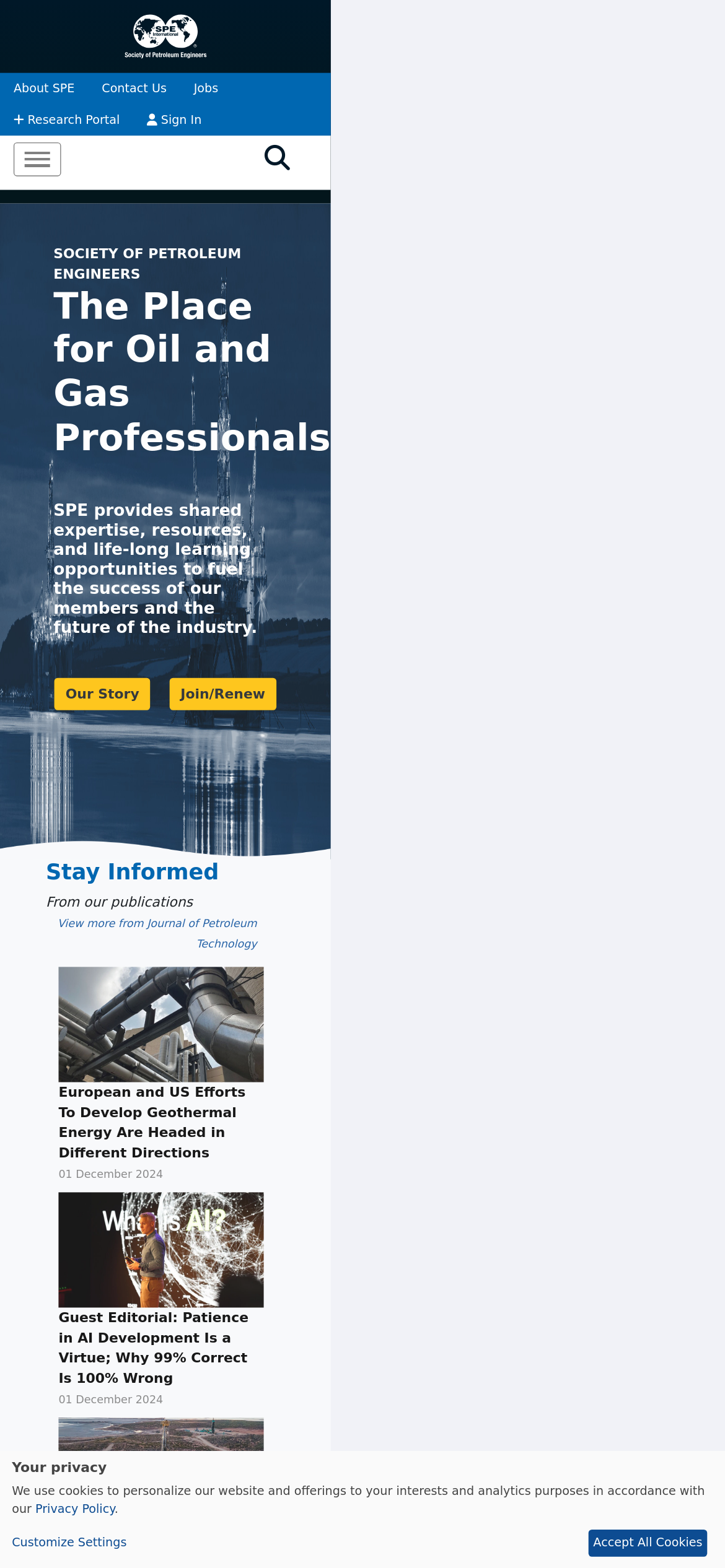 spe.org Mobile Screenshot