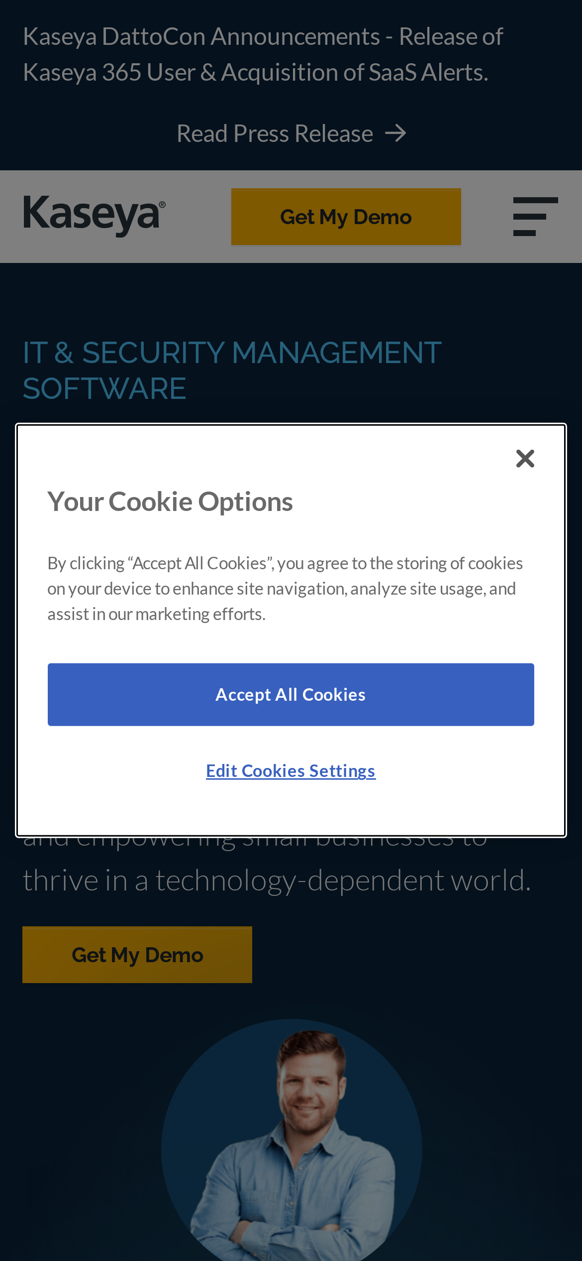 kaseya.com Mobile Screenshot