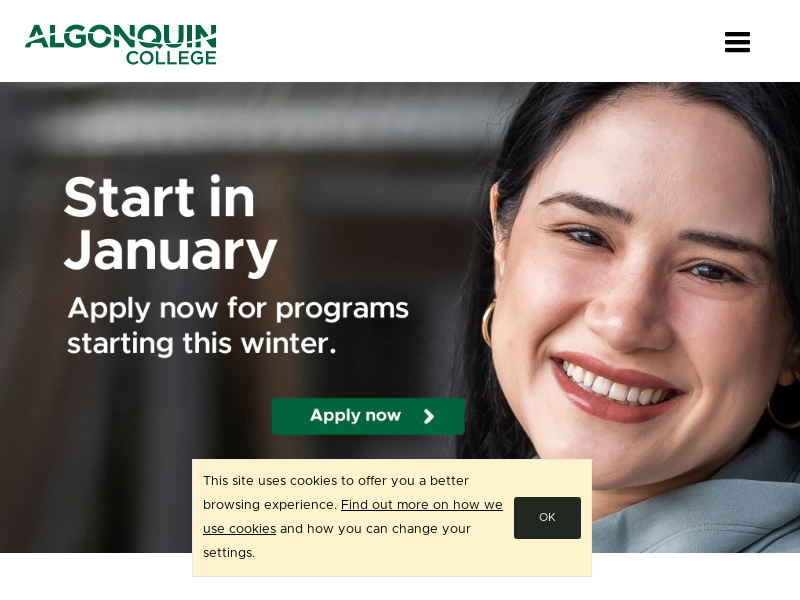 algonquincollege.com Desktop Screenshot
