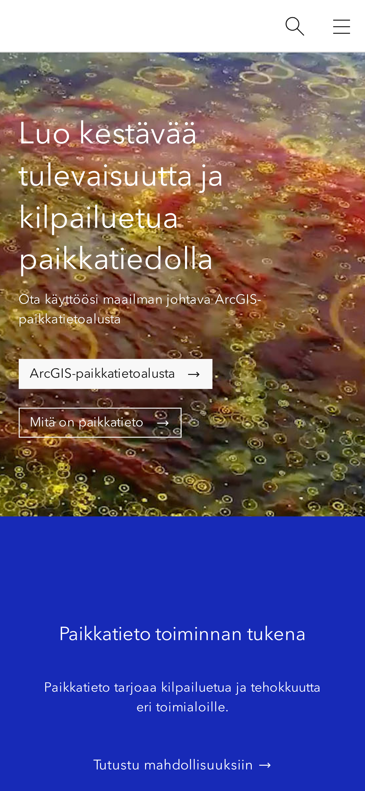 esri.fi Mobile Screenshot